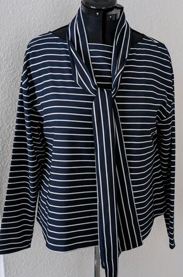 Ralph Lauren Bluse Tunika Streifen mit Schal blau weiß L in Jevenstedt