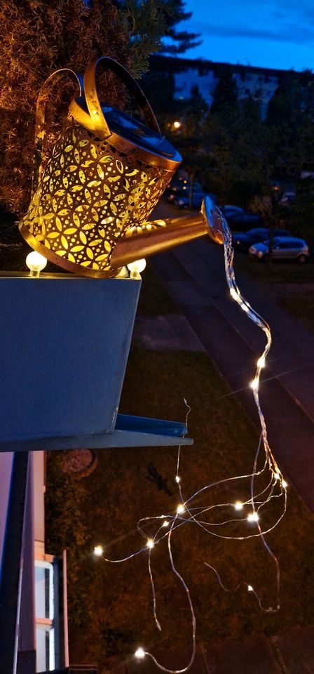 Solar LED Gießkanne + Lichterkette Dunkelheit Sensor Beleuchtung in Dresden