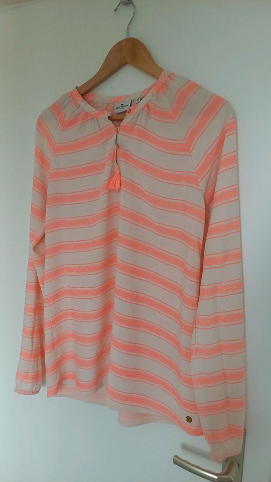 Bluse Tom Tailor Orange neon Streifen Quasten Hippie Boho in Frankfurt am Main