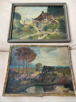 2 sehr alte Bilder 25x18cm signiert Öl auf Leinwand/Holz Bayern - Gauting Vorschau
