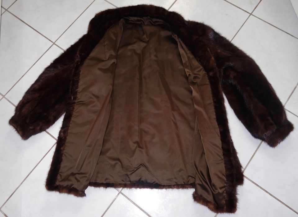 Vintage Echtpelz Nerz - Mantel / Longjacke / Jacke, Gr. 40 in Bietigheim-Bissingen