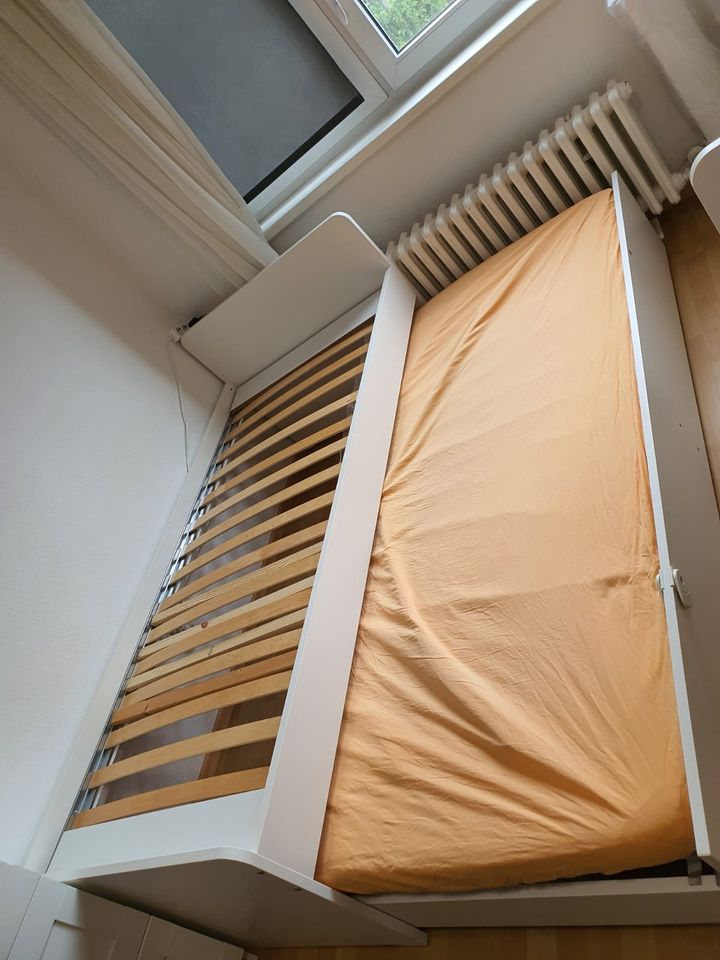 IKEA SLÄKT Bett 90x200 cm – Weiß, Gebraucht, Abholung mö in Berlin