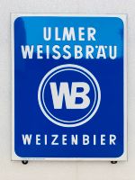 ‼️ EMAILSCHILD Ulmer Weissbräu Weizenbier Emailleschild um 1950 Saarland - Schiffweiler Vorschau