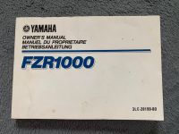 Yamaha FZR1000 (3LE-28199-80) Betriebsanleitung, Owner’s Manual Nordrhein-Westfalen - Leverkusen Vorschau