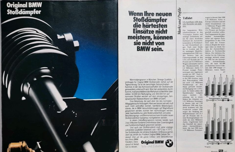 BMW Reklame Kundendienst Teile Radio 80er 90er E12 E21 E23 E30 in Hanau