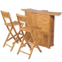 3-tlg. Bistro-Set mit Klappstühlen Bartset Massivholz Teak Bayern - Bad Kissingen Vorschau