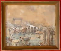 Hamburger Hafen 1947 Aquarell, signiert Ludwigslust - Landkreis - Zarrentin Vorschau