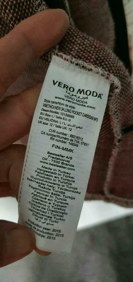 Vero Moda Weste Jacke Mantel lang Strick Gr. L NEUWERTIG in Vöhringen