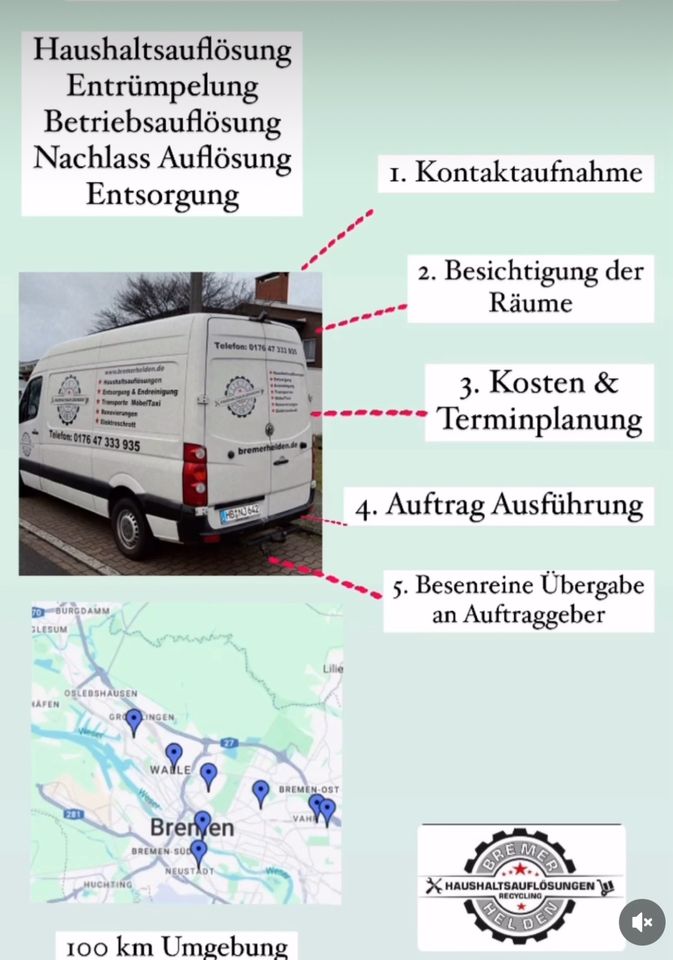 Haushaltsauflösung, Entrümpelung, Renovierungen, Möbel Transport in Bremen