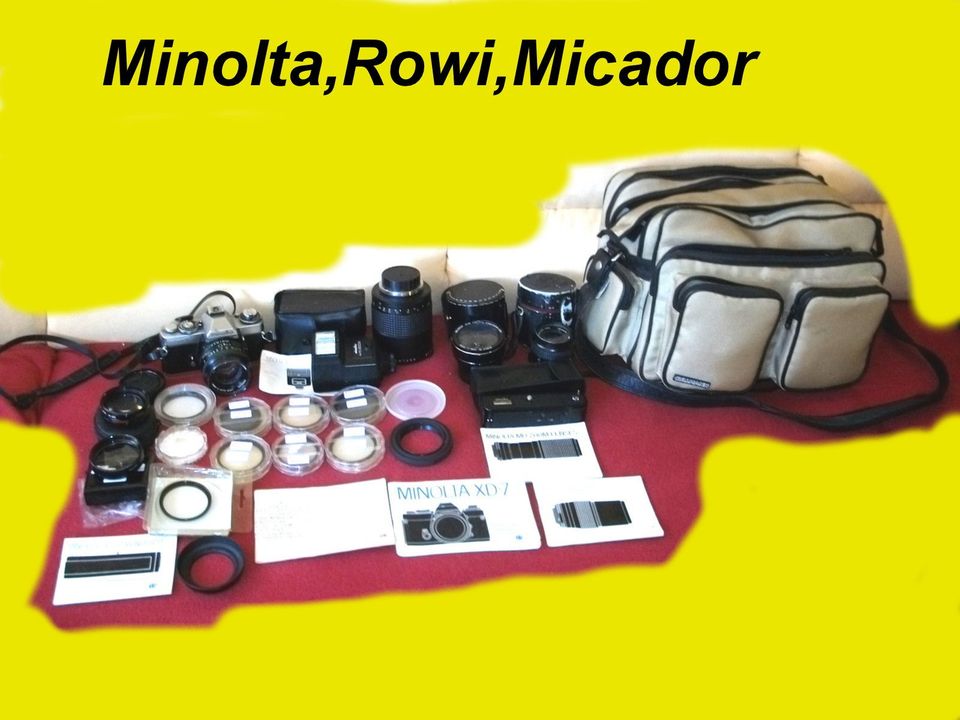 Minolta XD7 Kamera mit Tasche und Zubegör in Norderstedt