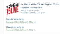 2 X Tickets Marius Müller-Westernhagen - 75Live FRANKFURT 20.05. Baden-Württemberg - Kehl Vorschau