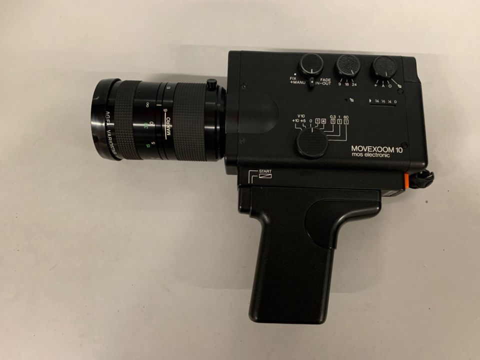 Super 8 Kamera Agfa Movexoom 10 mit Ledertasche u. Klebepresse in Höchst im Odenwald