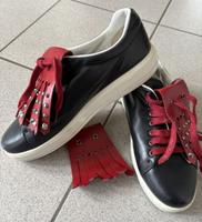 Prada Schuhe / Sneaker 40,5 Dunkelbau mit Deko Lederfransen Nordrhein-Westfalen - Weilerswist Vorschau