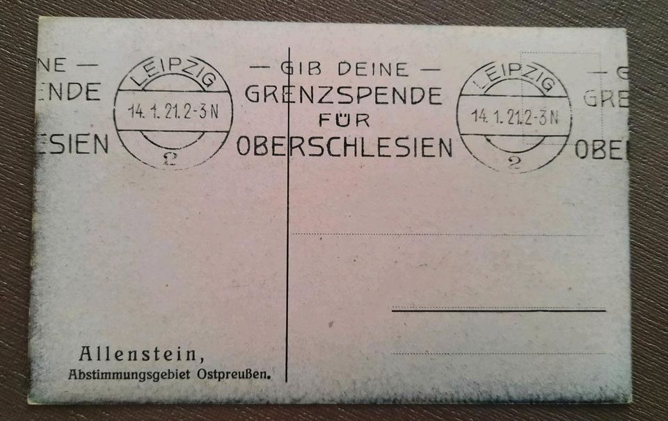 Grenzspende für Oberschlesien aus 1921 in Meinhard