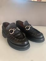 A.S.98 Halbschuhe Gr38 schwarz Plateau Leder Saarland - Kleinblittersdorf Vorschau