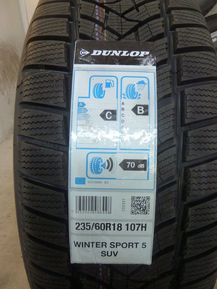 Neue Original Volvo XC60 II Winterräder 235/60R18 Dunlop neue original Volvo Alufelgen 18 Zoll Np. 1.550,--EURO in Ilvesheim