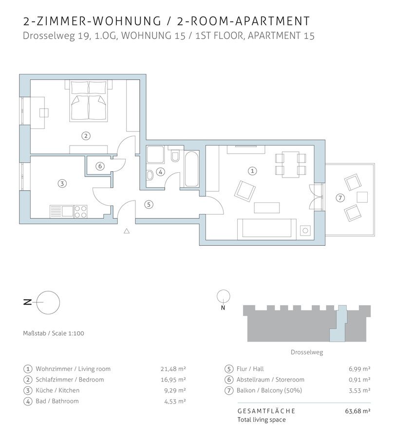 Im historischen Fliegerhorst: 2-Zimmerwohnung mit Energieklasse B & Balkon in Oschatz