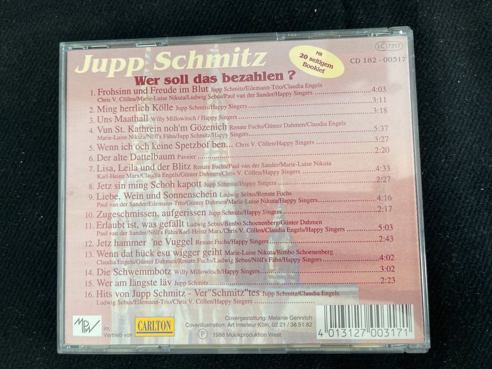 Jupp Schmitz  Wer soll das bezahlen  Neu !!!  CD   Various in Pulheim