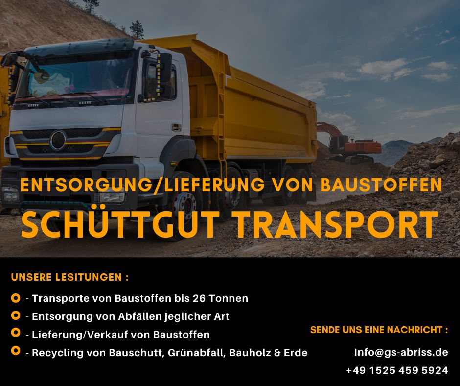 Transport und Entsorgungsservice in Berlin und Brandenburg - Zuverlässig und flexibel! - Schüttgut, Muldenkipper, Sattelkipper Transporte in Berlin