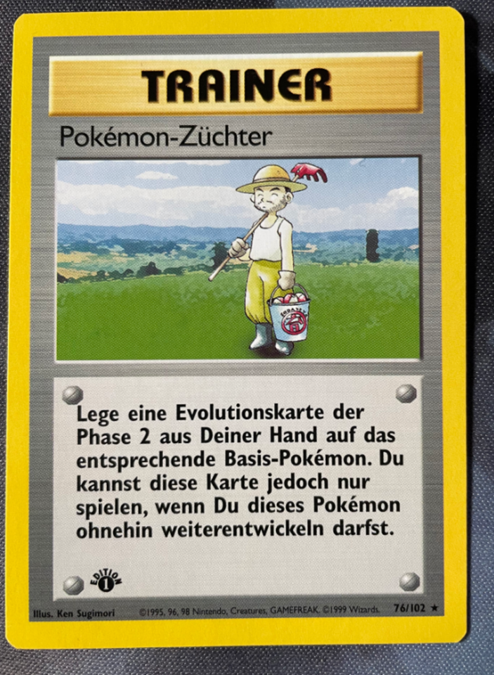Pokemon Karte - Pokémon Züchter 1 Edition . Base Set. Alte Karte. in Ottobrunn