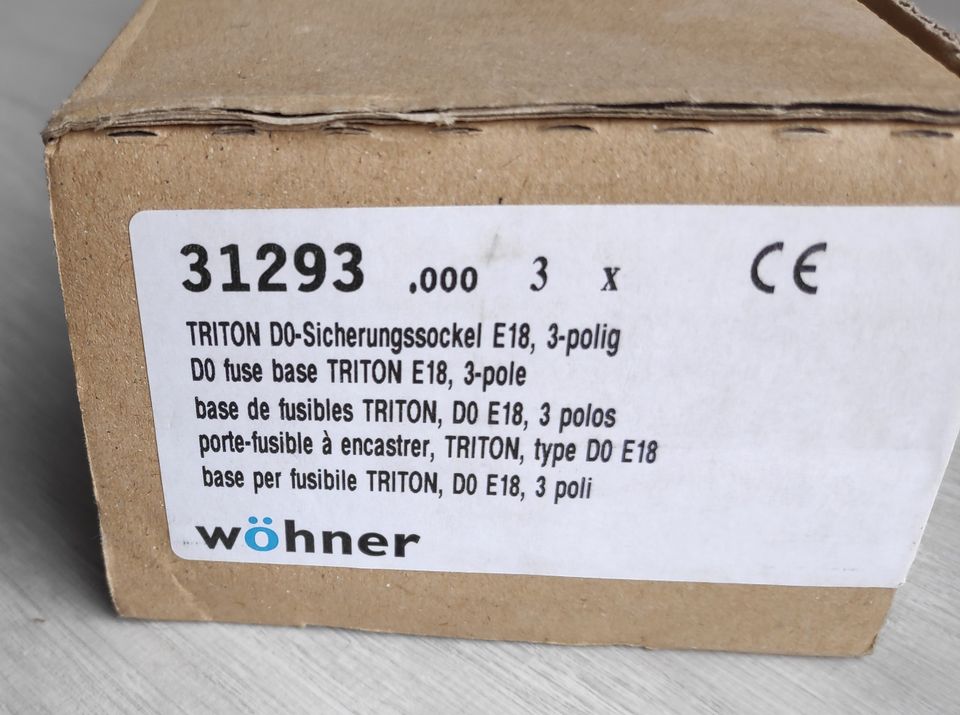 Wöhner Triton DO Sicherungssockel E18 | 3-polig | 63 A | 400 V | in Braunfels