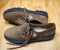 Echtleder Damen Lederschuhe braun mit Blume Wiesn Wasen Baden-Württemberg - Schöntal Vorschau