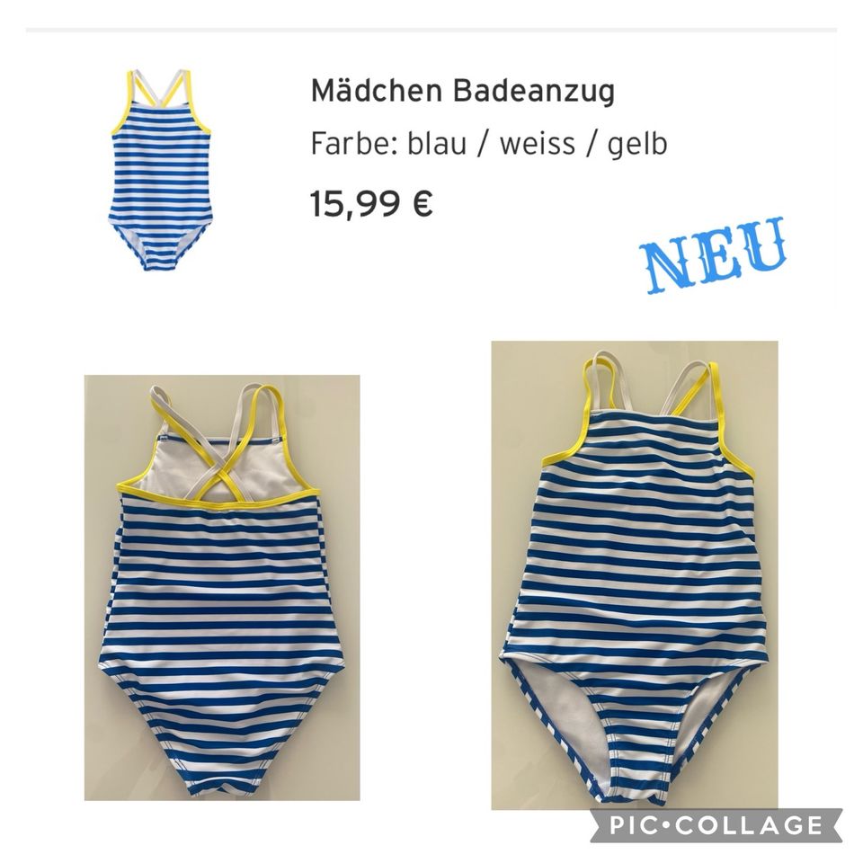 Badeanzug NEU, blau/weiß gestreift, Größe 122/128 in Hessen -  Seeheim-Jugenheim | eBay Kleinanzeigen ist jetzt Kleinanzeigen