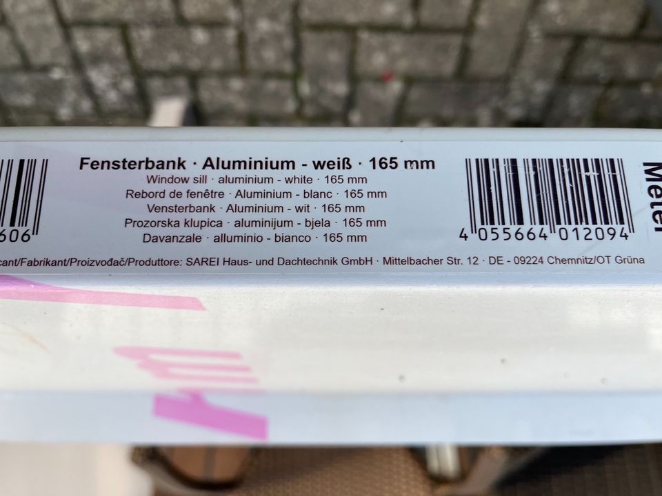 Fensterbank außen weiß Aluminium verschiedene Längen 165mm breit in Baunatal