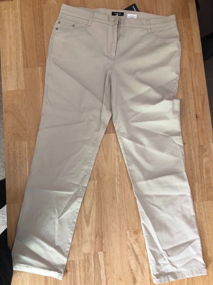 Walbusch Sommerhose, Slim fit, beige, Kurzgröße, M in Halle