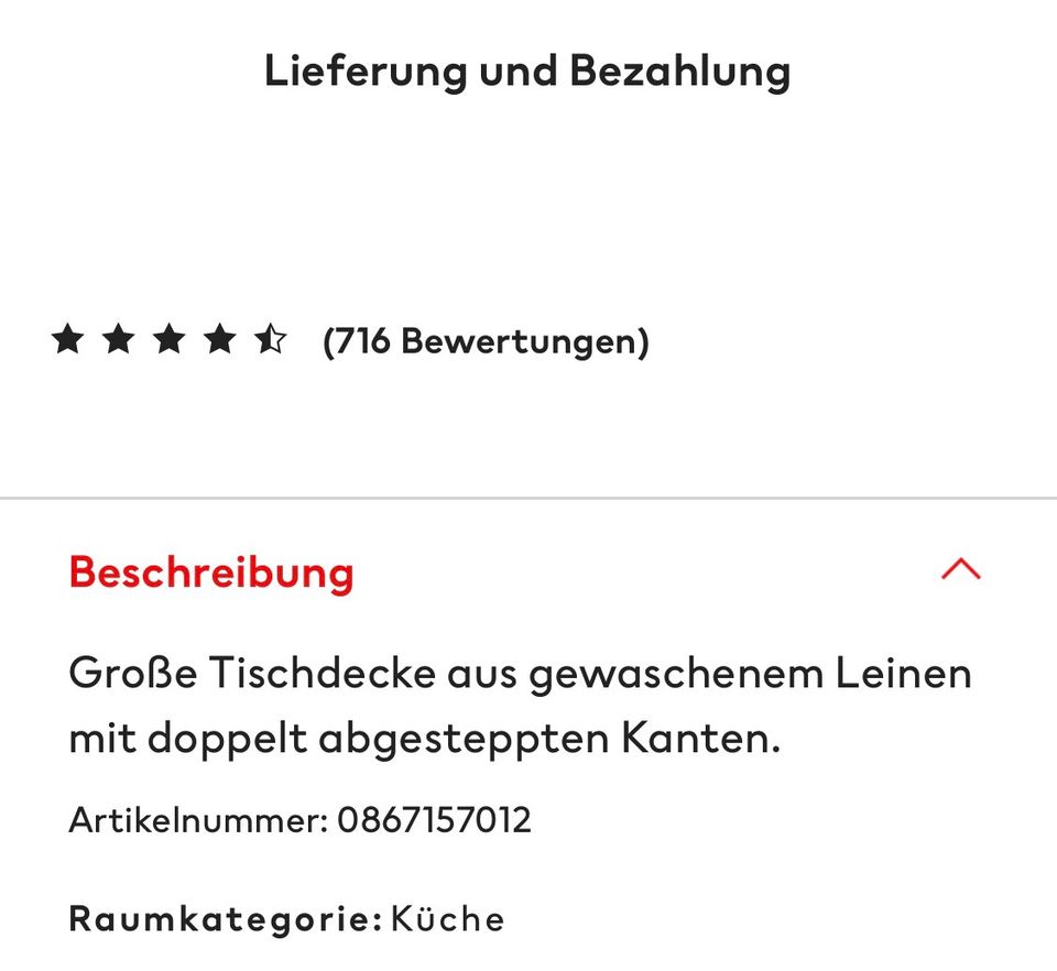 NEU* Leinen Tischdecke H&M Premium Selection 2,40 x 1,40 m in Bamberg