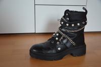 ZARA Damen LEDER Boots Chelsea Nieten Perlen Gr. 38 TOP Kr. München - Baierbrunn Vorschau