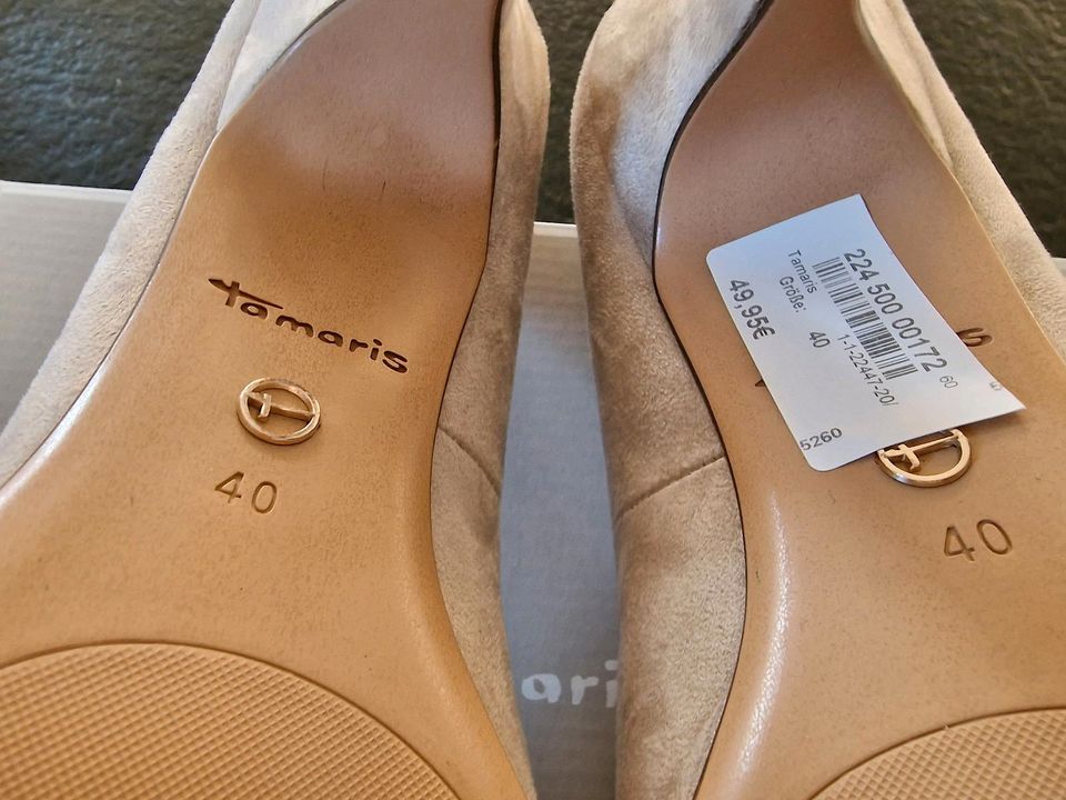 Tamaris NEU OVP high Heels Gr. 40 beige ivory in Offenburg