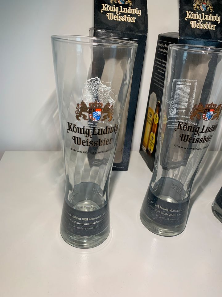 Set Weißbiergläser König Ludwig Biergeschichte in Nürnberg (Mittelfr)