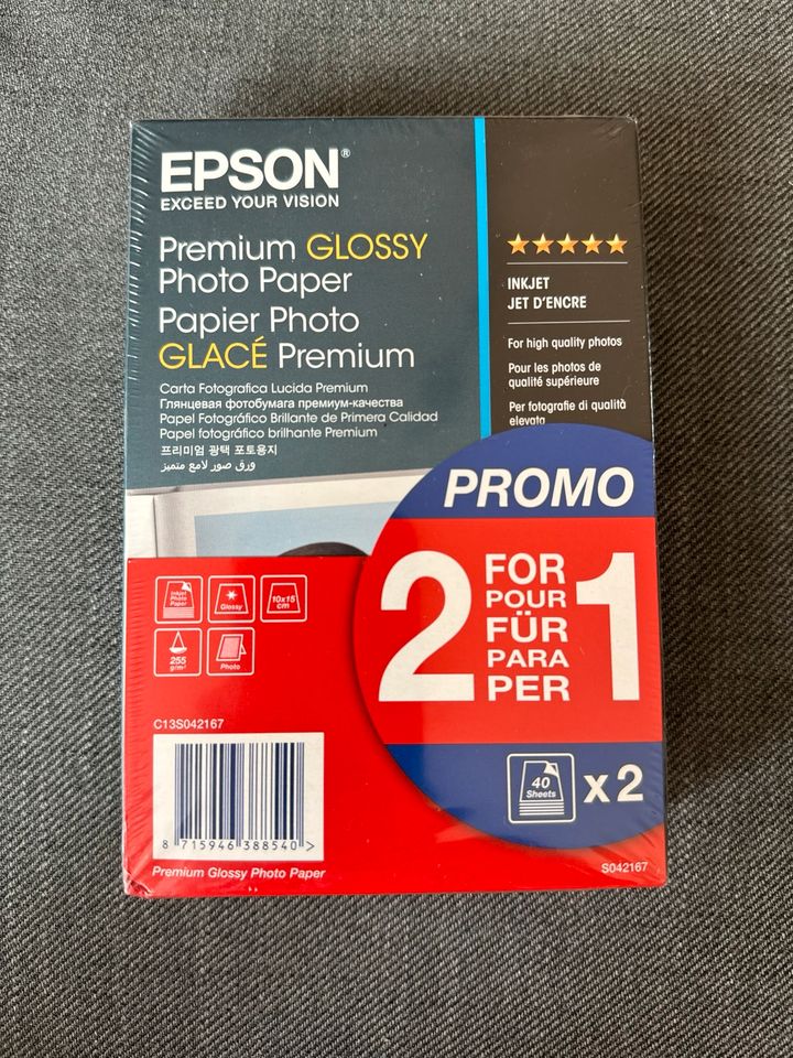 180 Blatt Epson Fotopapier 10x15  (4“x6“) Glossy & Premium Glossy in Blankenfelde-Mahlow