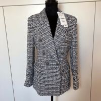 Zara blau grau langer Blazer Damen meliert Tweed Gr. S Niedersachsen - Scheeßel Vorschau