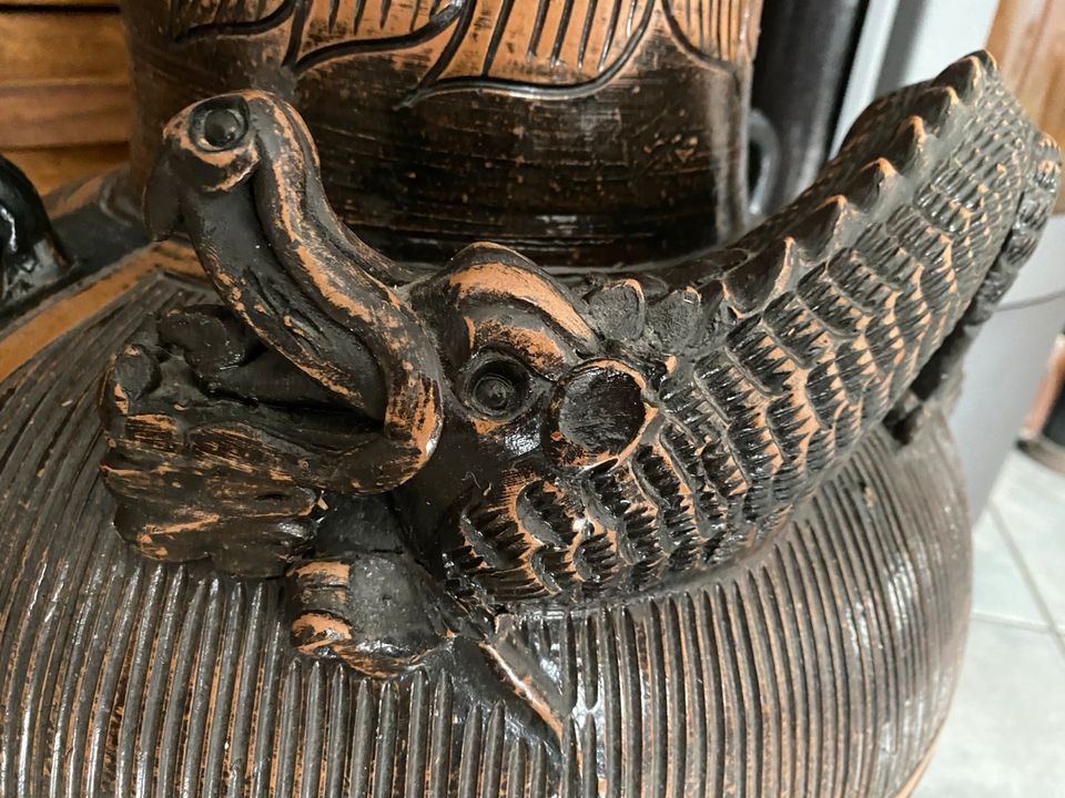 Vintage Japanische Terrakotta  Dragon Vase in Kamp-Lintfort