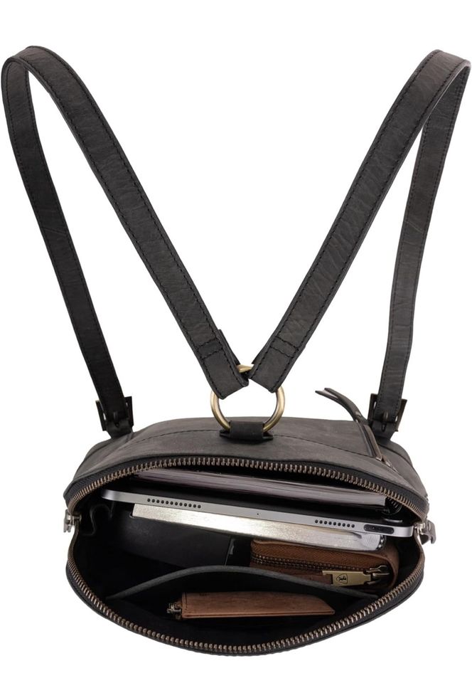 Berliner Bags Rucksack aus Leder Diana, für Damen - Dunkel Grau in Weimar