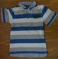 T-Shirt gestreift weiß-blau-grau mit Kragen, Topolino, Gr. 128 Berlin - Köpenick Vorschau