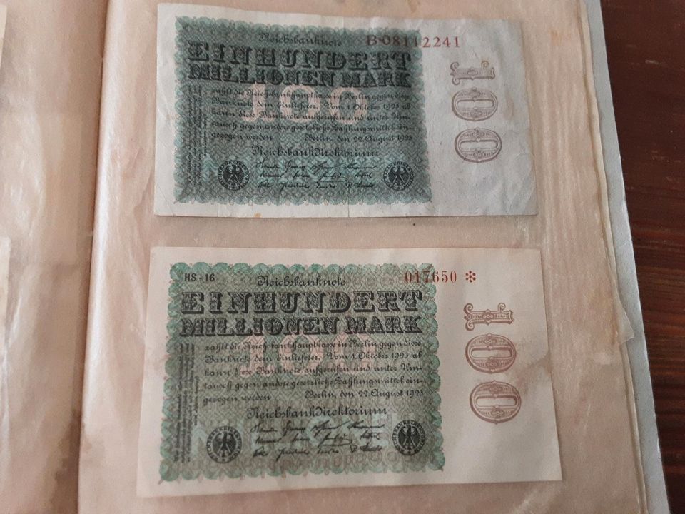 Deutsche Reichsbanknoten in Freiberg