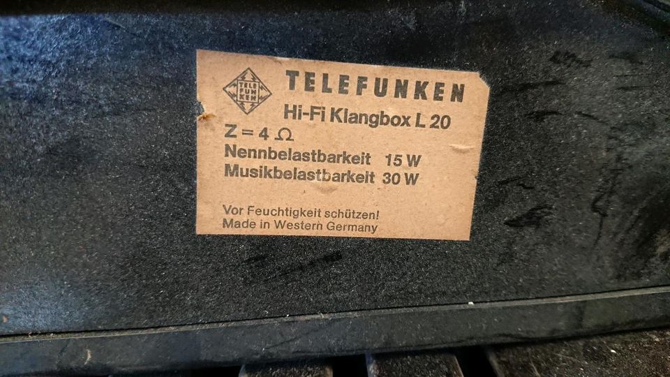 2 Telefunken Klangboxen Lautsprecher 70 Jahre in Elbtal