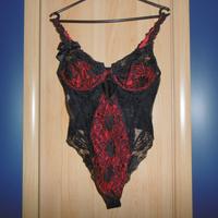 Dessous - String-Body, schwarz-rot, Cup 80C mit Bügel, wie neu Hessen - Neu-Anspach Vorschau