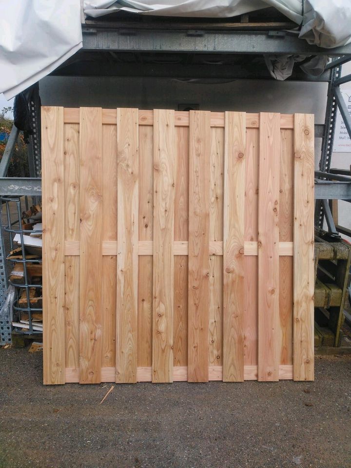 Lärchen Gartenzaun 180 x 180cm massiv Sichtschutzzaun Holzzaun in