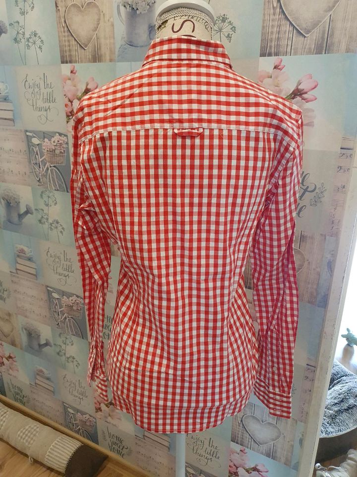 Gant Damen Bluse, gr. 36, rot, Weiß kariert in Gehrden