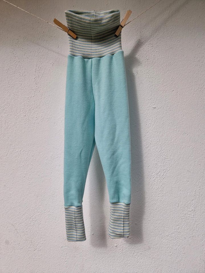 86 92 98 Woll Leggings Wollleggins eisblau mint Ringel in Dortmund