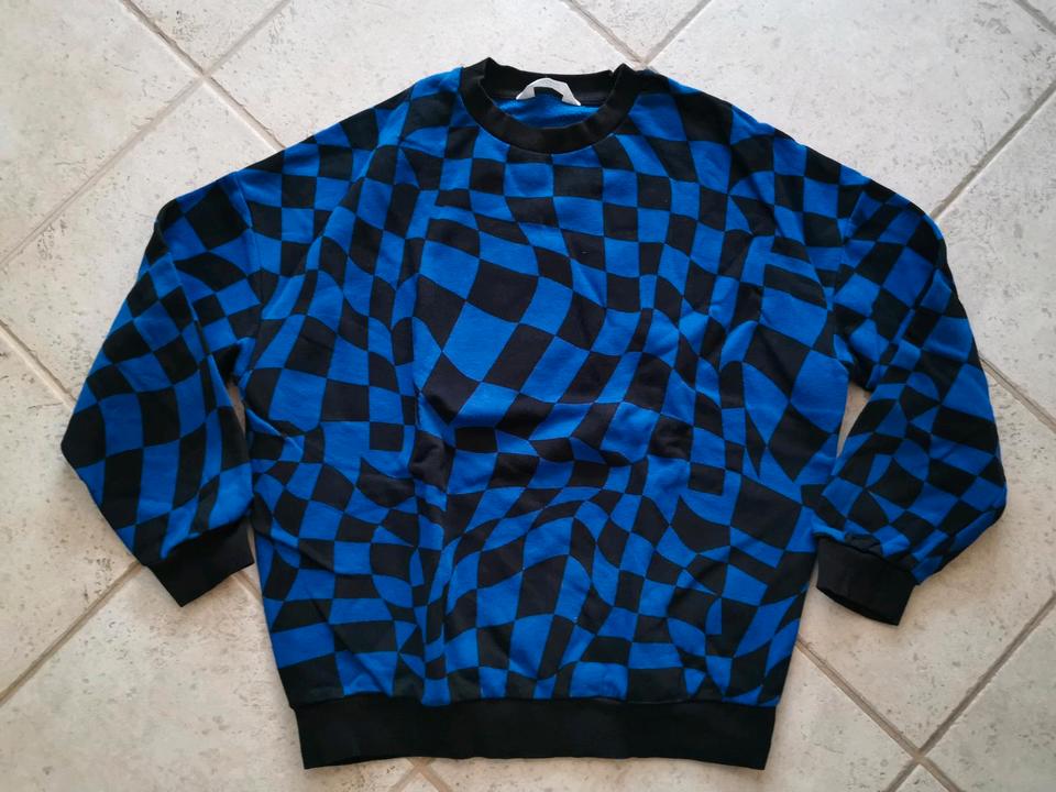Sweatshirt Pulli H&M blau schwarz in Gr. 146 152 für 4,00€ in Frohburg