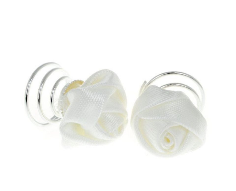 Curlies Haarschmuck Blume Weiß Rose Hochzeit Braut Kommunion in Meckenbeuren