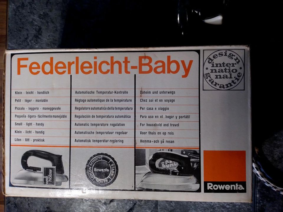 Reise-Bügeleisen Rowenta® Federleicht Baby * Mid century Rarität in Odenbach