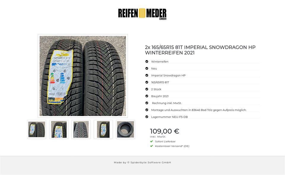 eBay Tölz Kleinanzeigen 2021 165/65R15 | jetzt ist Kleinanzeigen HP WINTERREIFEN in | #19JZ IMPERIAL 2x Bad 81T - Bayern Reifen Felgen & SNOWDRAGON