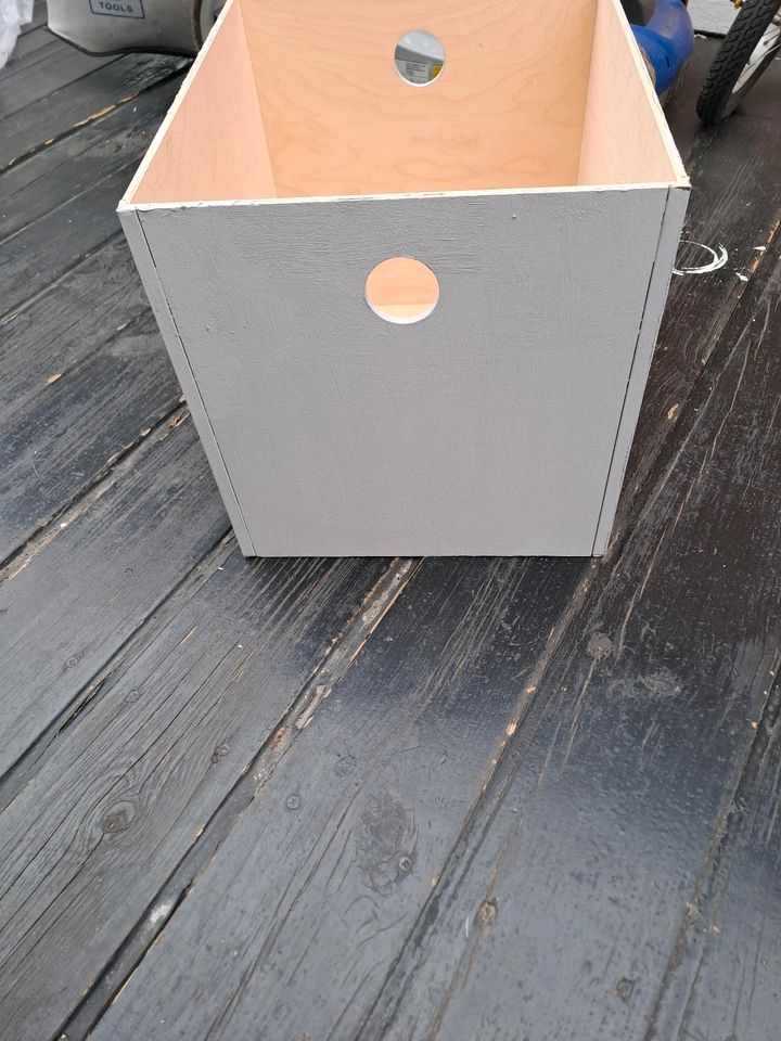 3x graue Holzboxen Aufbewahrungsboxen in Bergisch Gladbach