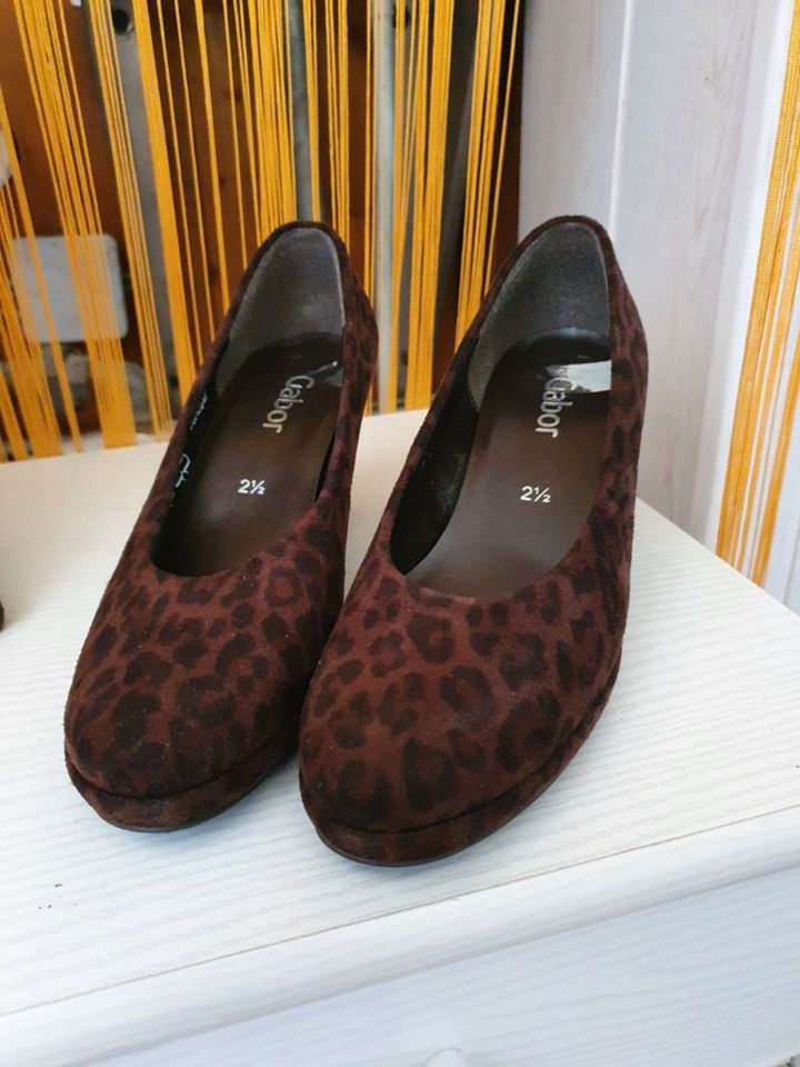 Gabor Pumps Gr. 35 braun-Animalprint - 1x anprobiert in Salching